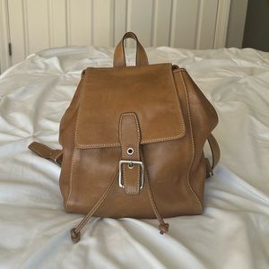 Vintage Coach Tan Leather Backpack.